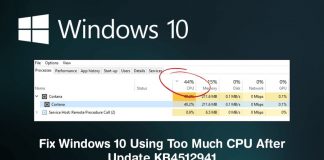 How to make High CPU Usage After Windows 10 KB4512941 Update