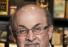 Salman Rushdie was attacked on a lecture stage image